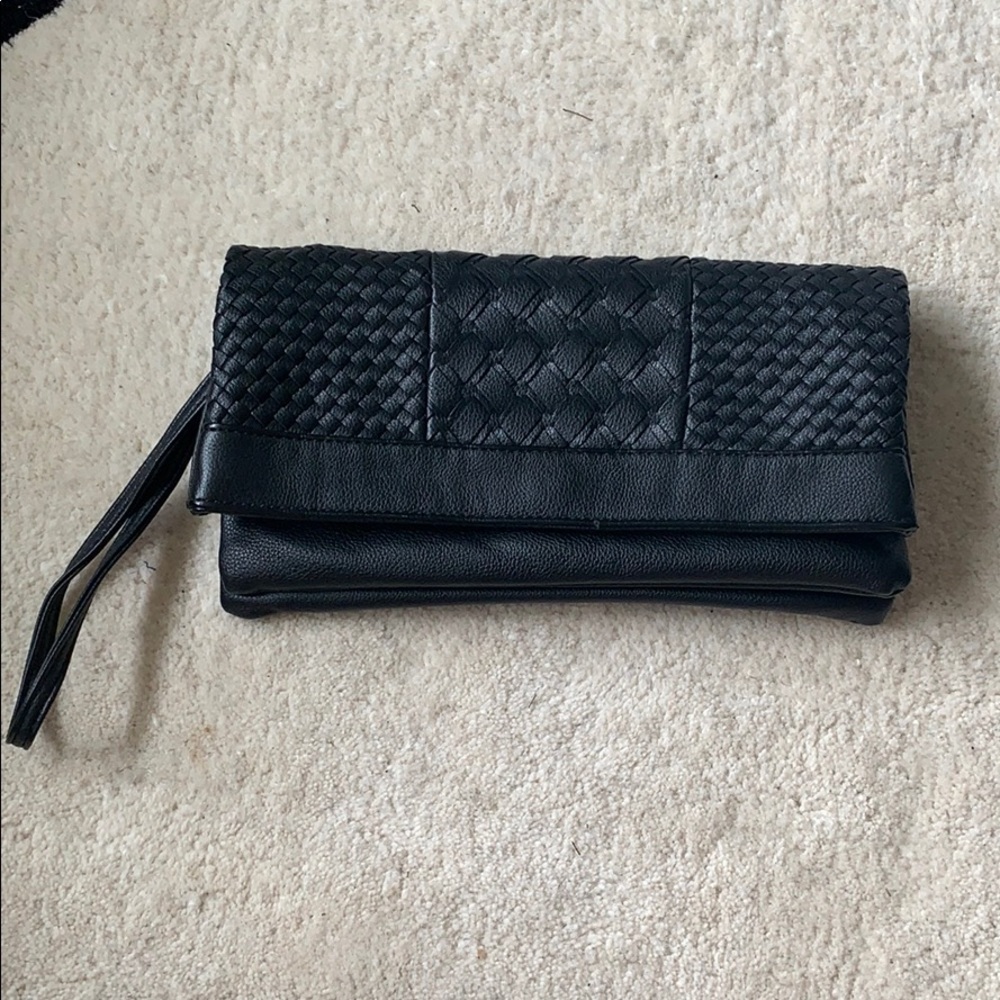 Black fold over wristlet